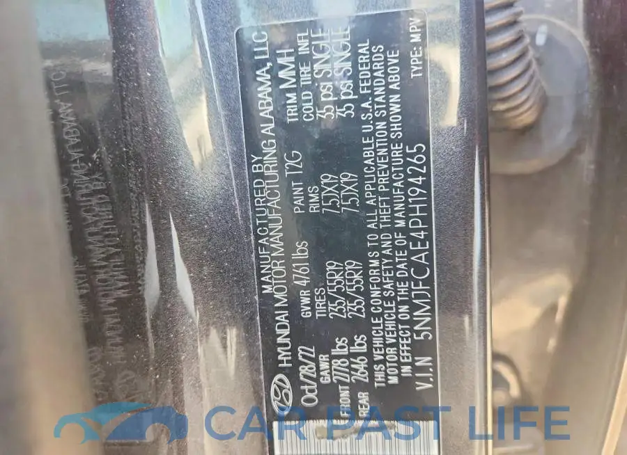 5NMJFCAE4PH194265# 13