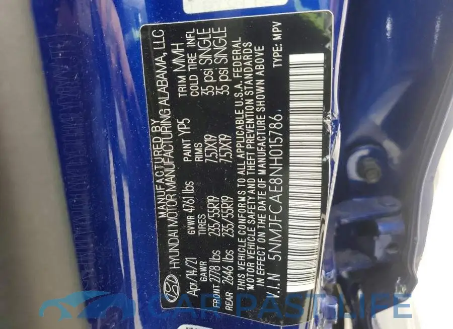5NMJFCAE8NH015786# 13