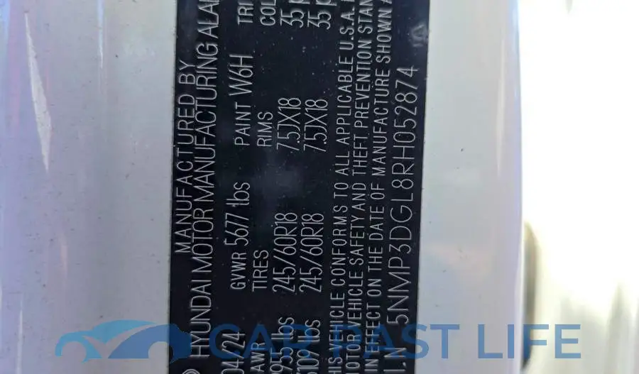 5NMP3DGL8RH052874# 10