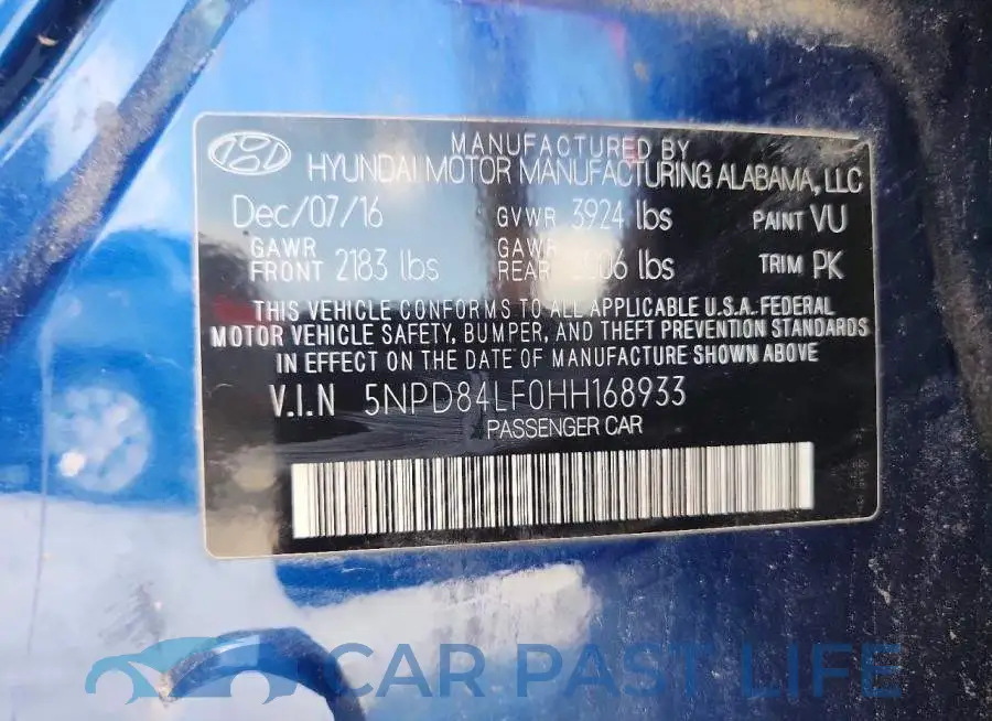 5NPD84LF0HH168933# 12