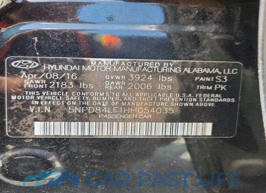 5NPD84LF1HH054035# 12