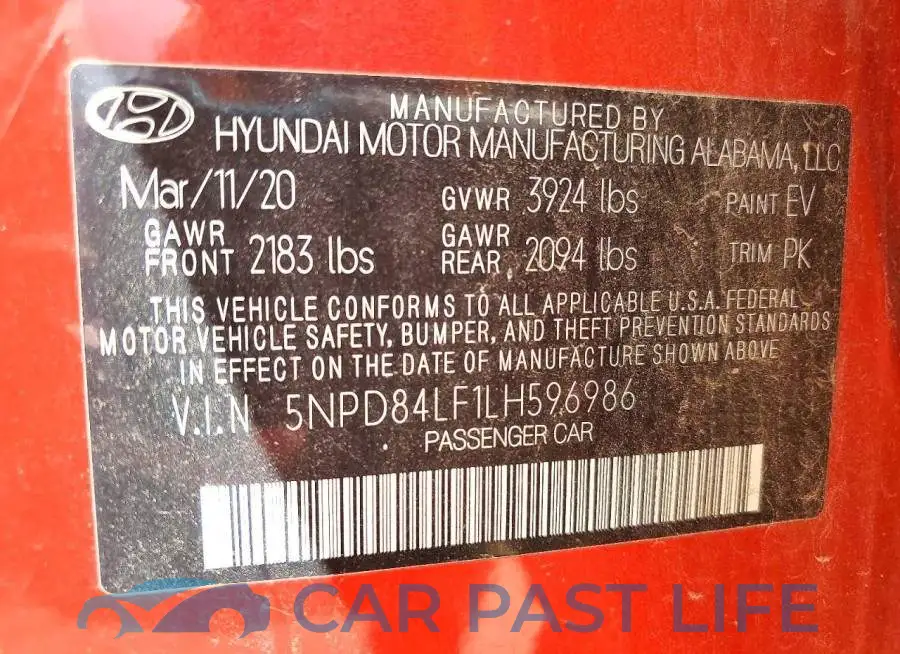 5NPD84LF1LH596986# 12
