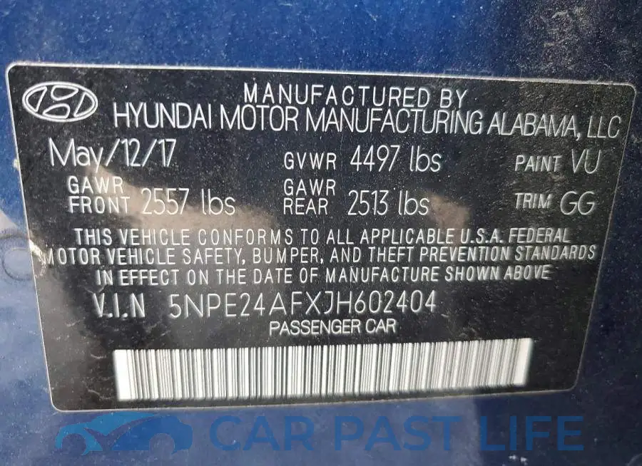 5NPE24AFXJH602404# 12