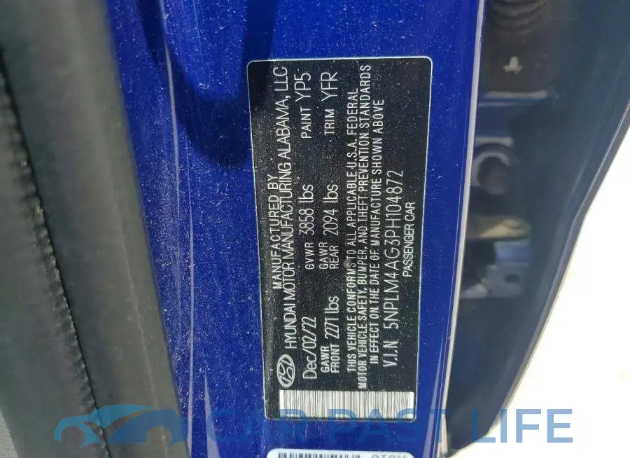 5NPLM4AG3PH104872# 12