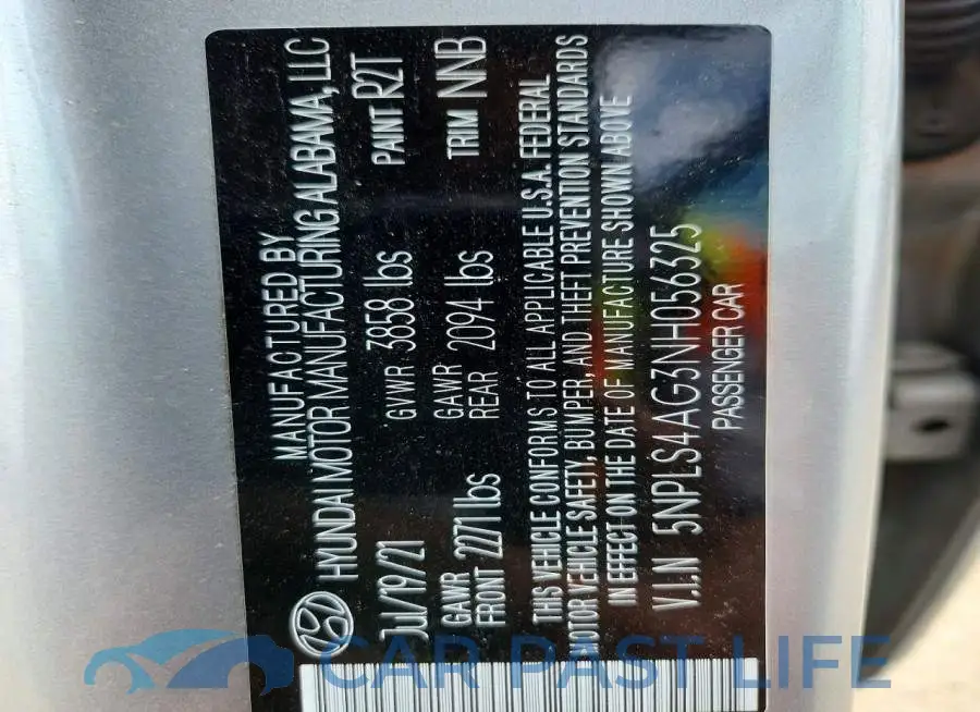 5NPLS4AG3NH056325# 12