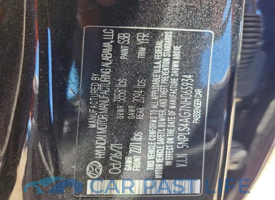 5NPLS4AG7NH065934# 12