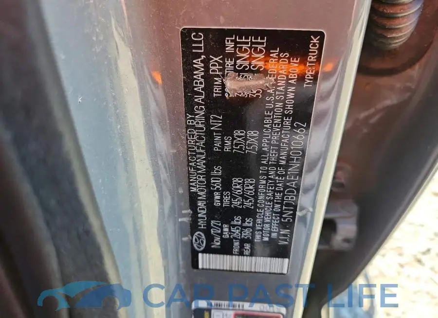 5NTJBDAE1NH010662# 12