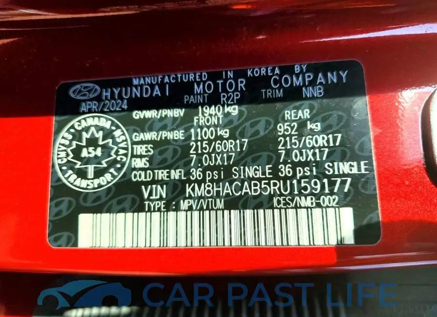 KM8HACAB5RU159177# 13