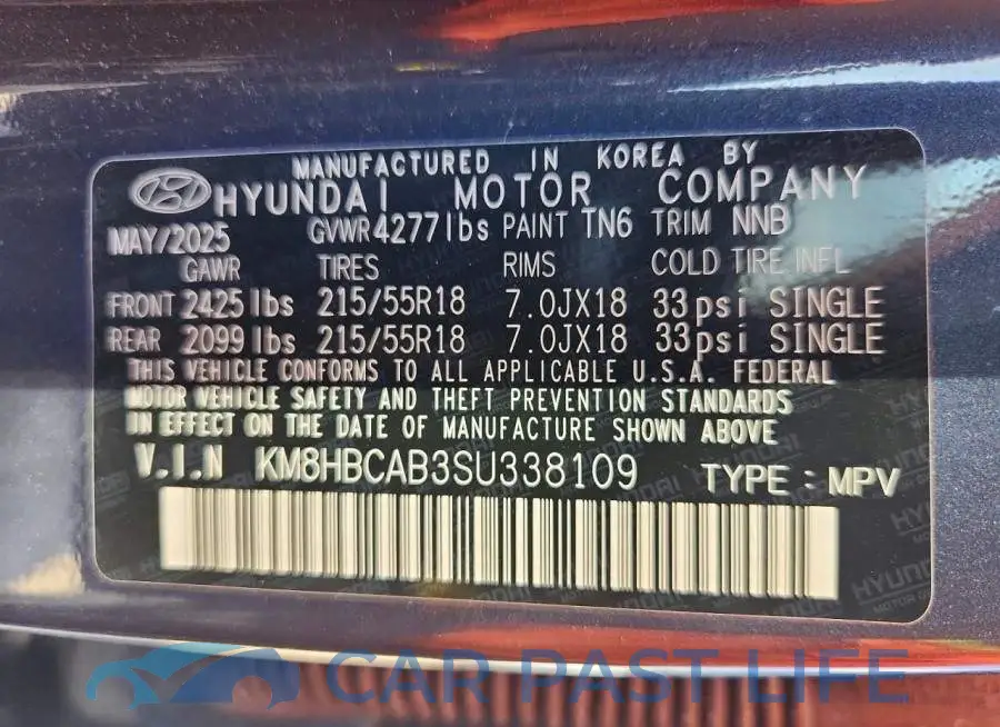 KM8HBCAB3SU338109# 12