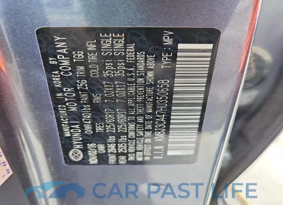 KM8J3CA47HU350658# 13