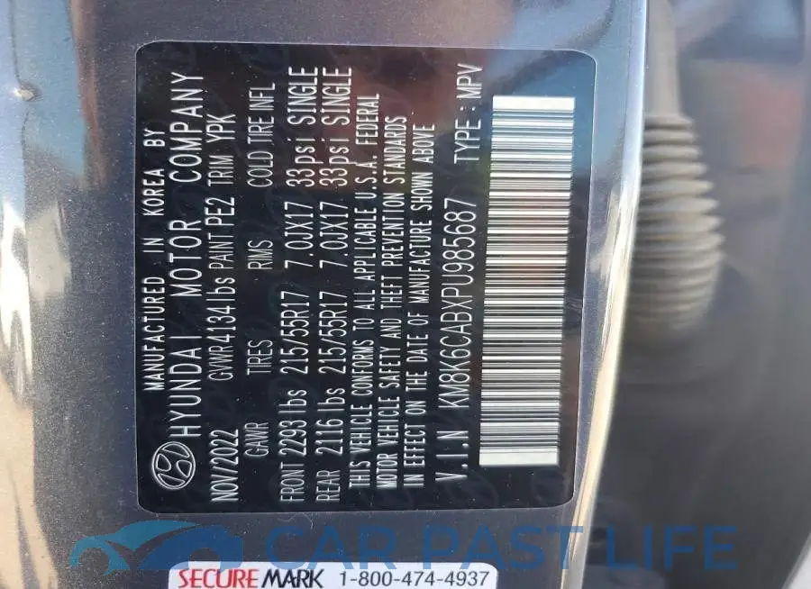 KM8K6CABXPU985687# 12