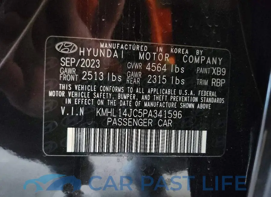 KMHL14JC5PA341596# 12