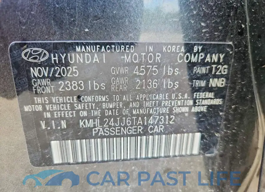 KMHL24JJ6TA147312# 13