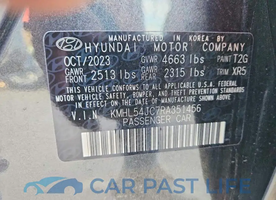 KMHL54JC7RA351456# 12