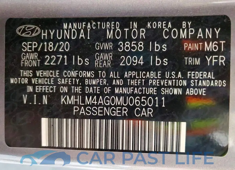 KMHLM4AG0MU065011# 12