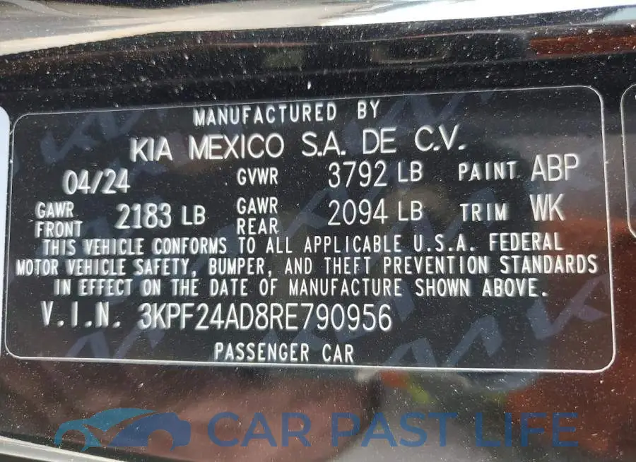 3KPF24AD8RE790956# 13