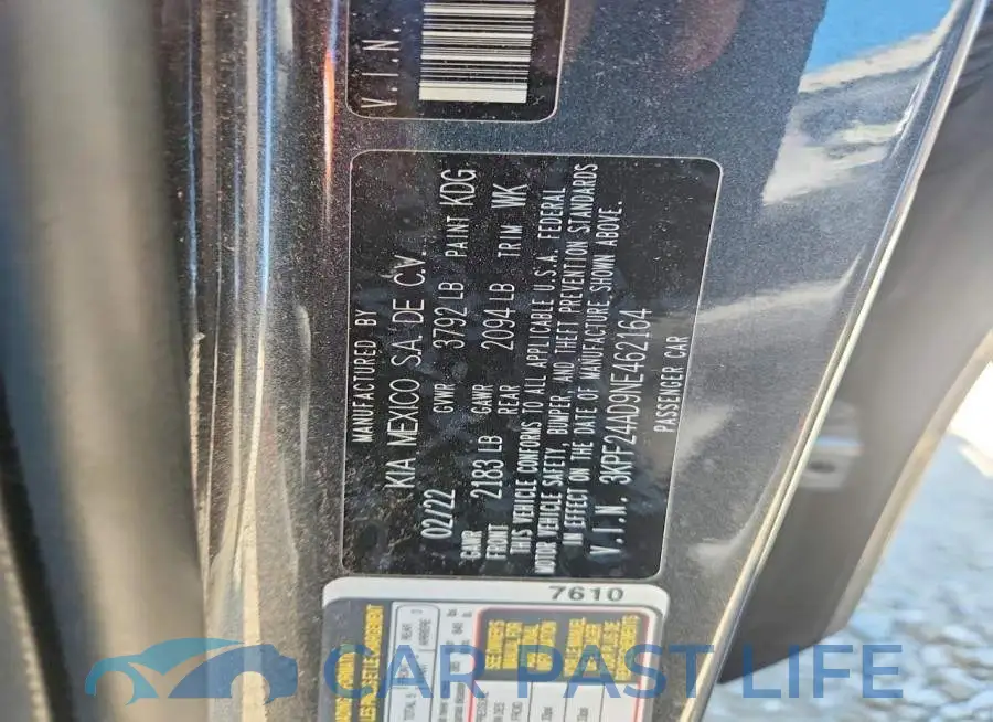 3KPF24AD9NE462164# 12