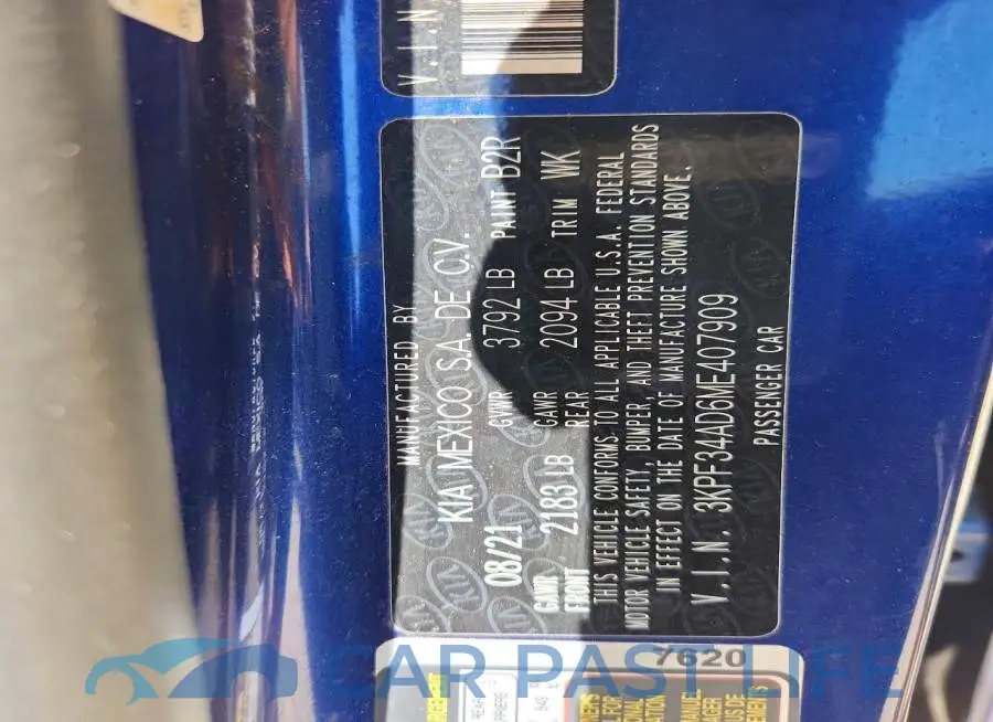 3KPF34AD6ME407909# 13