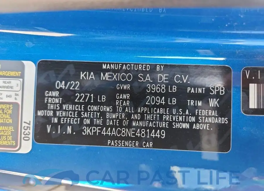 3KPF44AC8NE481449# 12