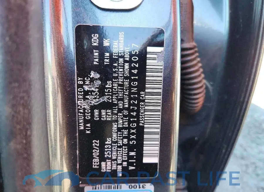 5XXG14J21NG142057# 12