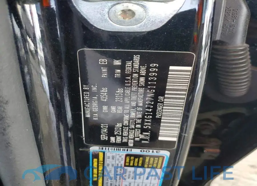 5XXG14J27NG113999# 12