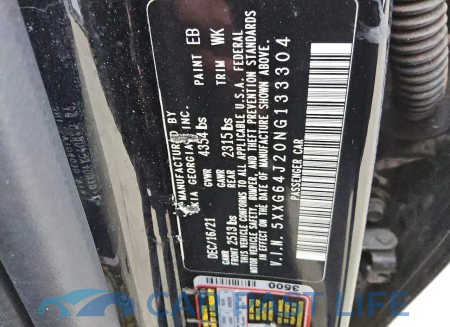 5XXG64J20NG133304# 12