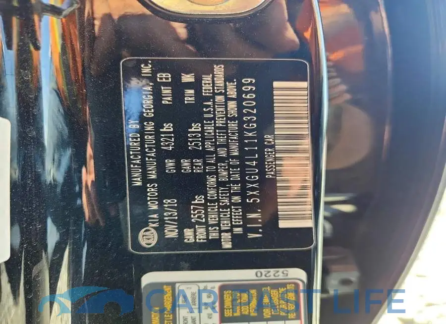 5XXGU4L11KG320699# 12