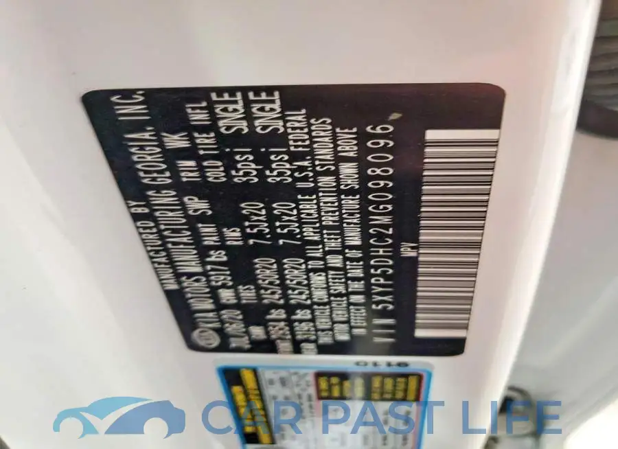 5XYP5DHC2MG098096# 13