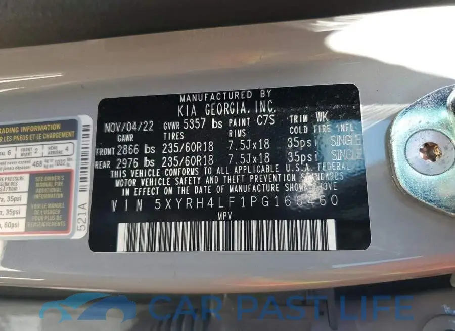 5XYRH4LF1PG166460# 14