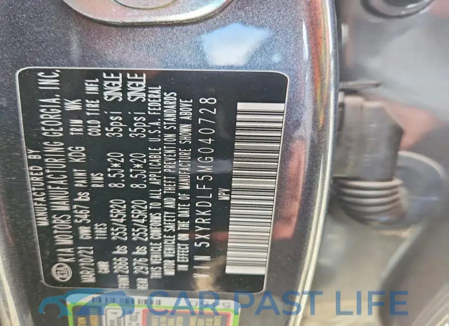 5XYRKDLF5MG040728# 13