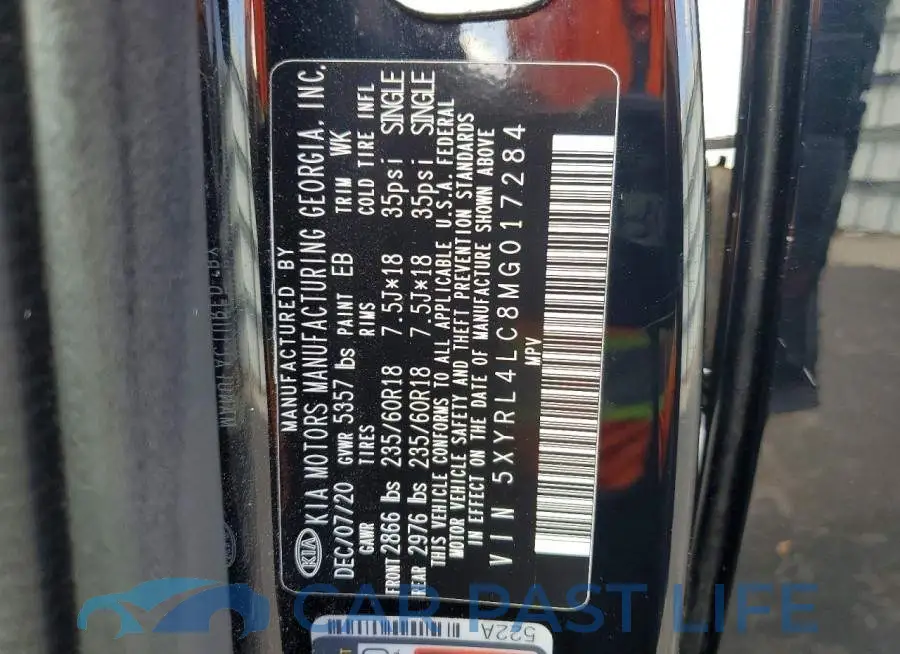 5XYRL4LC8MG017284# 13