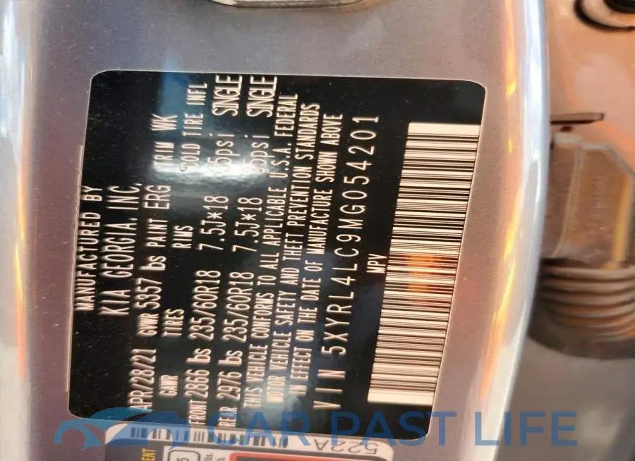 5XYRL4LC9MG054201# 13