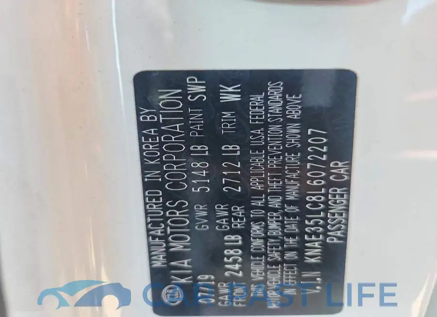 KNAE35LC8L6072207# 12