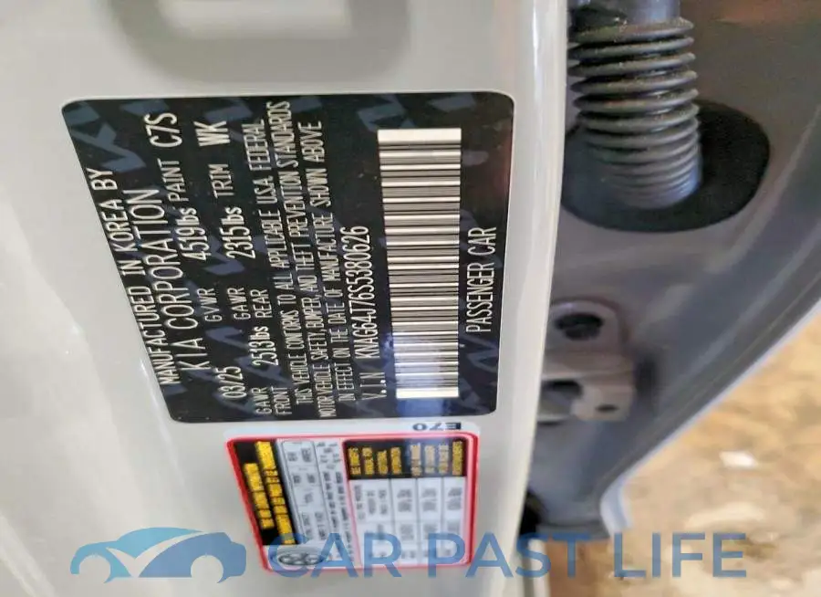 KNAG64J76S5380626# 12