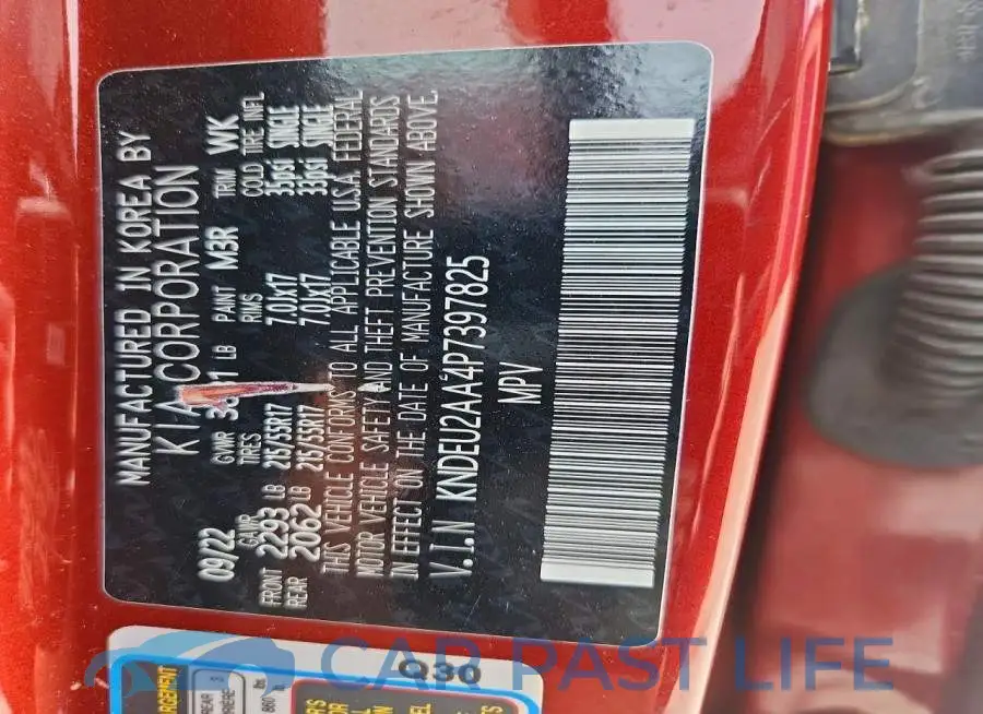 KNDEU2AA4P7397825# 14