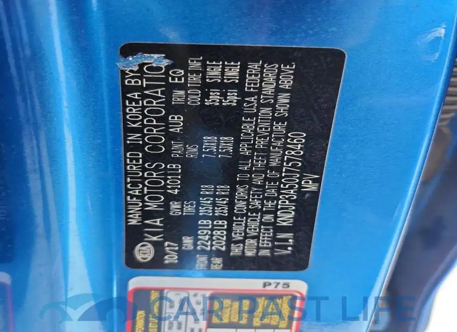KNDJP3A50J7578460# 12