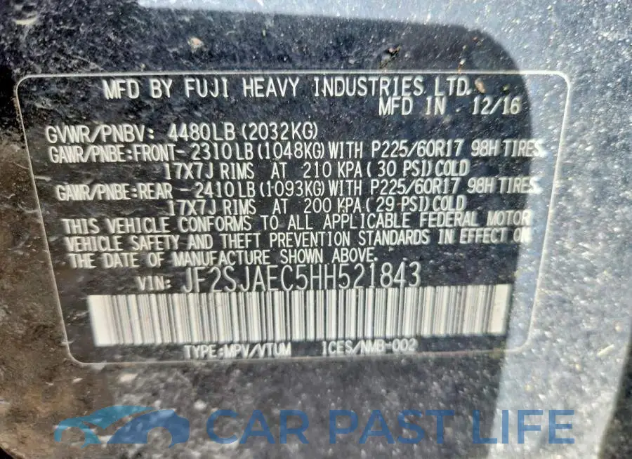 JF2SJAEC5HH521843# 12