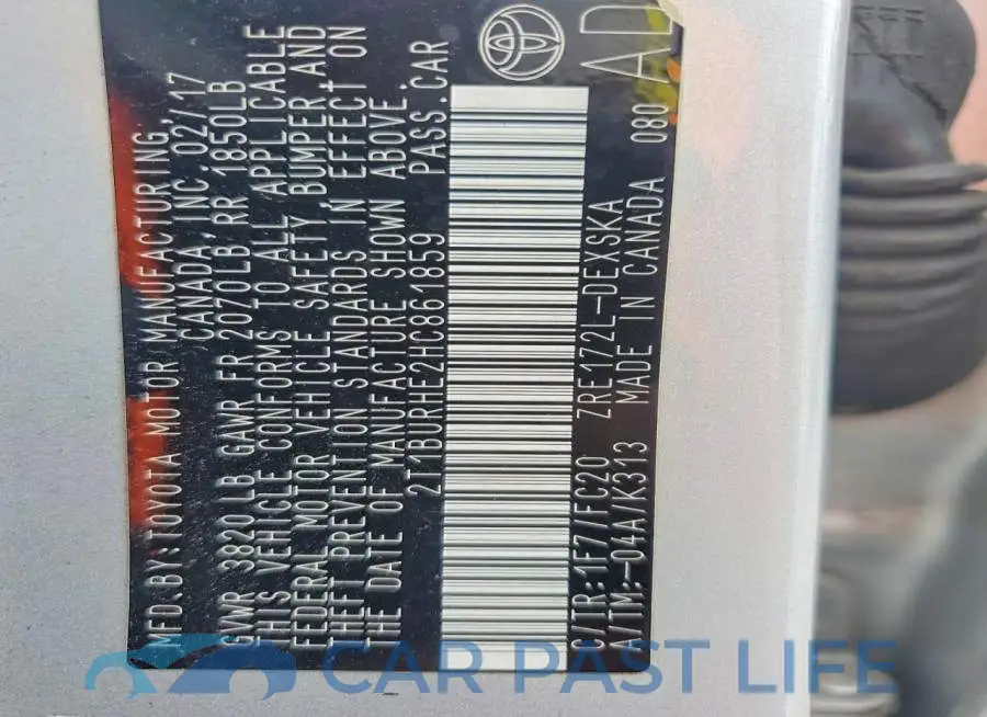 2T1BURHE2HC861859# 13