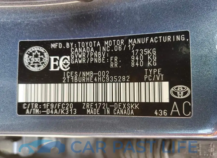 2T1BURHE4HC935282# 13