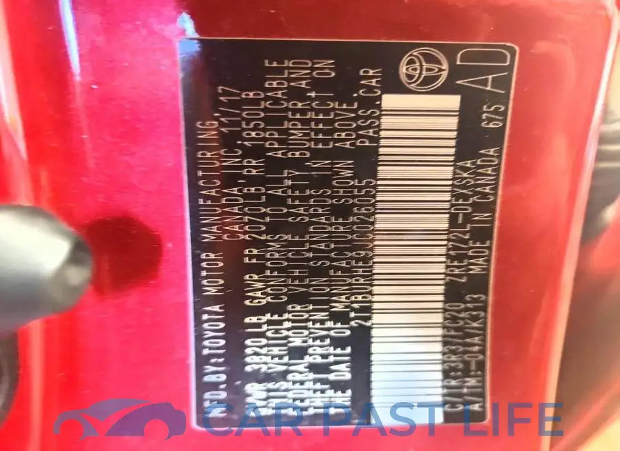 2T1BURHE9JC026055# 12
