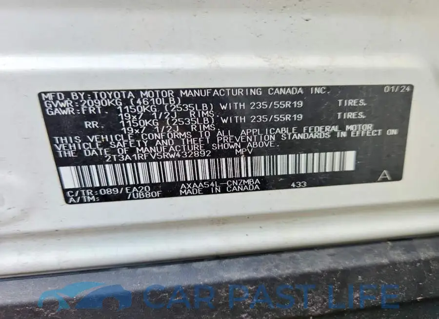 2T3A1RFV5RW432892# 14