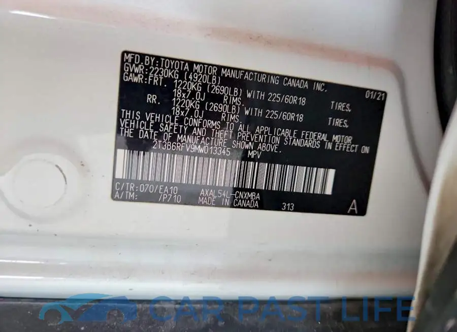 2T3B6RFV9MW013345# 13