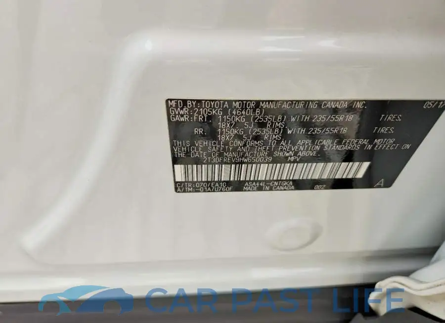 2T3DFREV9HW650039# 13