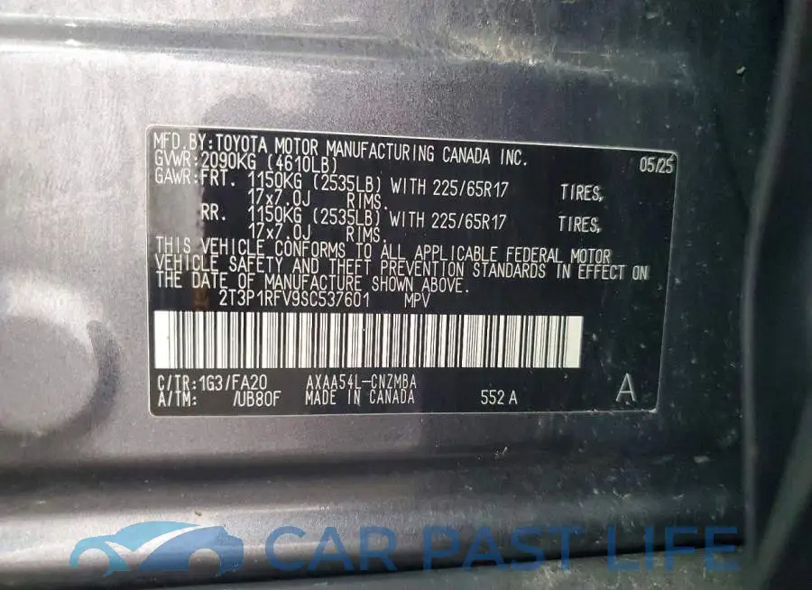 2T3P1RFV9SC537601# 13