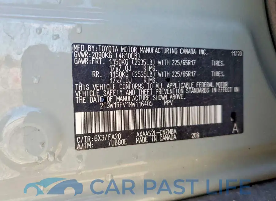 2T3W1RFV1MW116405# 13