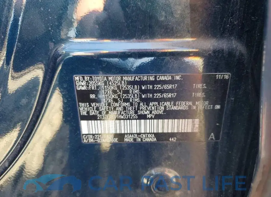 2T3ZFREV1HW331255# 13