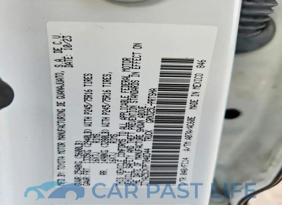 3TYAZ5CN7PT040344# 12