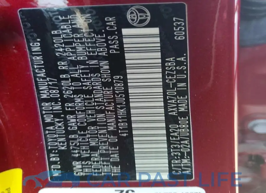 4T1B11HK1JU510879# 12
