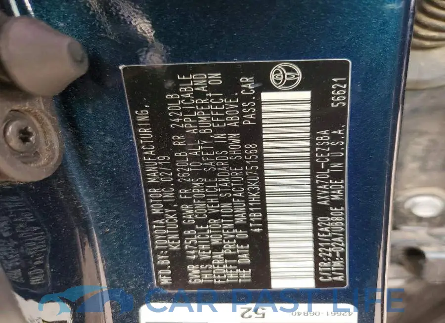 4T1B11HK3KU751568# 12