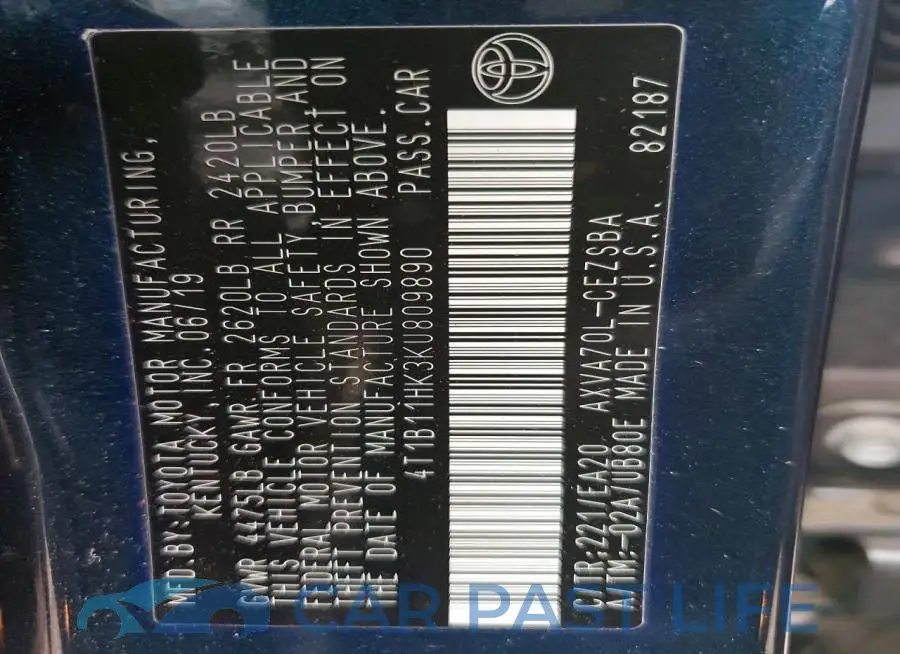 4T1B11HK3KU809890# 12
